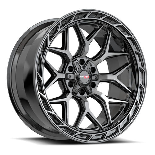 VORTEK VRP-504 20x9 5x127/5x139.7 12 Black Diamond Cut W/ Dark Tint