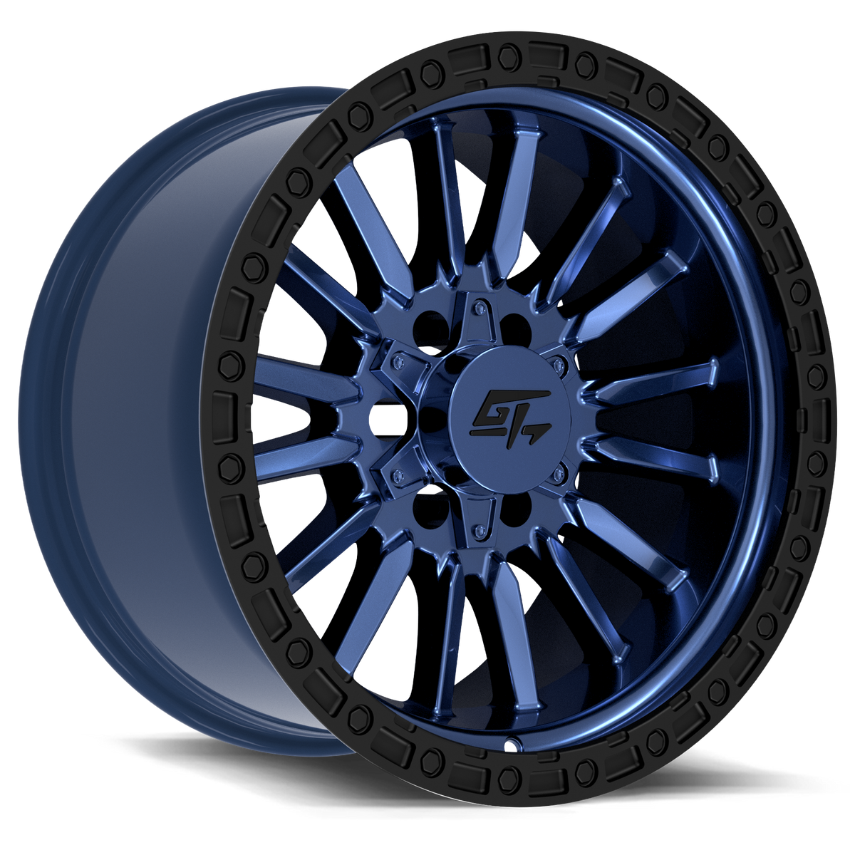 GT OFFROAD CHAMBER 18x12 6x135 / 6x139.7 -44 Black Ring / Midnight Blue Centre