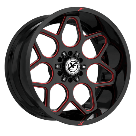 XF OFFROAD XF-233 20x10 5x127/5x139.7 -12 Gloss Black Milled Red
