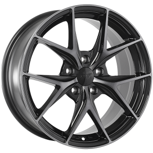 DAI Wheels ELEGANTE – 17x7.5, 5x114.3, +40, noir lustre - Facade machinee - Fini fonce