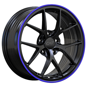 DAI Wheels SKY – 18x8, 5x114.3, +40, noir lustre - Contour mauve