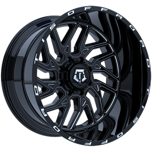 TIS Wheels 544 – 22x12, 5x127/5x139.7, -44, noir lustre - Rebord usine