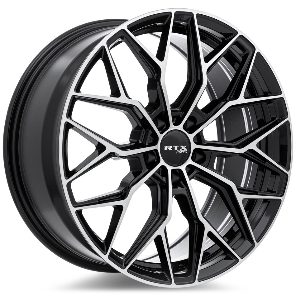 RTX RS02 – 20x8.5 – 5x114.3 – ET38 – Noir lustré machiné — roue