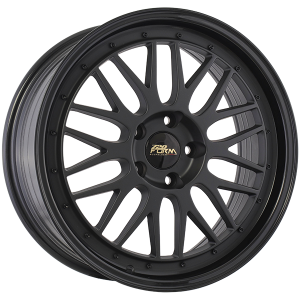 720 Form FF14 – 17x7.5, 5x114.3, +35, noir Satin - Rebord noir lustre