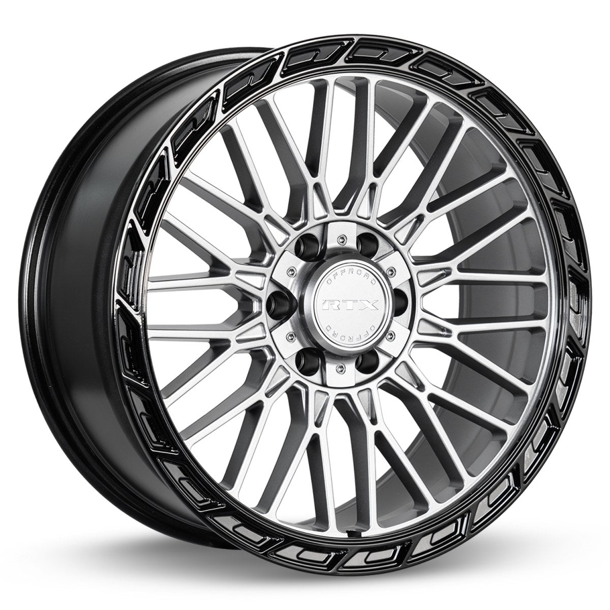RTX Vice – 22x9 – 6x135/139.7 – ET18 – Gris foncé lustré avec rebord noir — roue