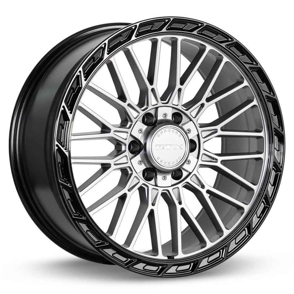 RTX Vice – 22x9 – 6x135/139.7 – ET18 – Gris foncé lustré avec rebord noir — roue