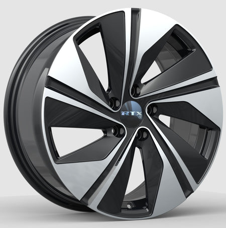 RTX VW03 – 17x7 – 5x112 – ET45 – Noir lustré machiné — roue