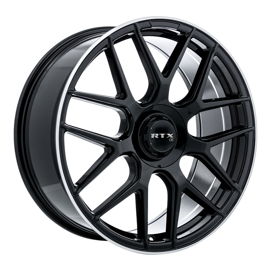 RTX Leonburg – 21x9.5 – 5x112 – ET38 – Noir lustré avec contour machiné — roue