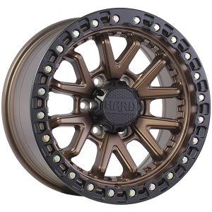 Ruffino HARD DUNE – 17x8.5, 6x139.7, +15, facade bronze satin - Contour noir satin - Rivets zinc
