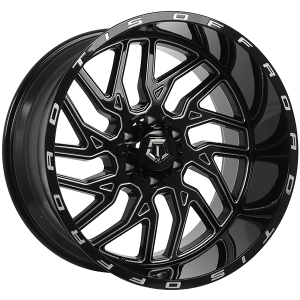 TIS Wheels 544 – 22x12, 6x135/6x139.7, -44, noir lustre - Rebord usine