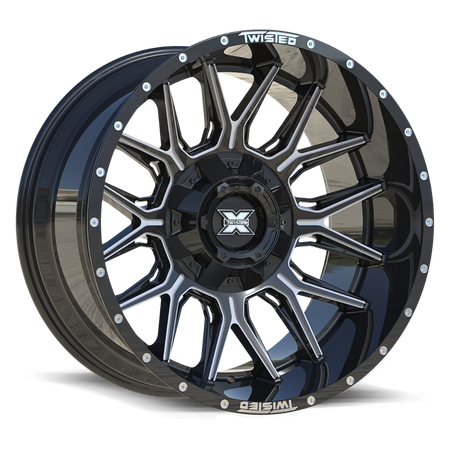 TWISTED OFF-ROAD TW1 22x10 8x165.1/8x180 -18 Gloss Black Milled