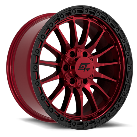 GT OFFROAD Renegade 17x9 5x127 / 5x139.7 +12 Red Anodized with Black Ring