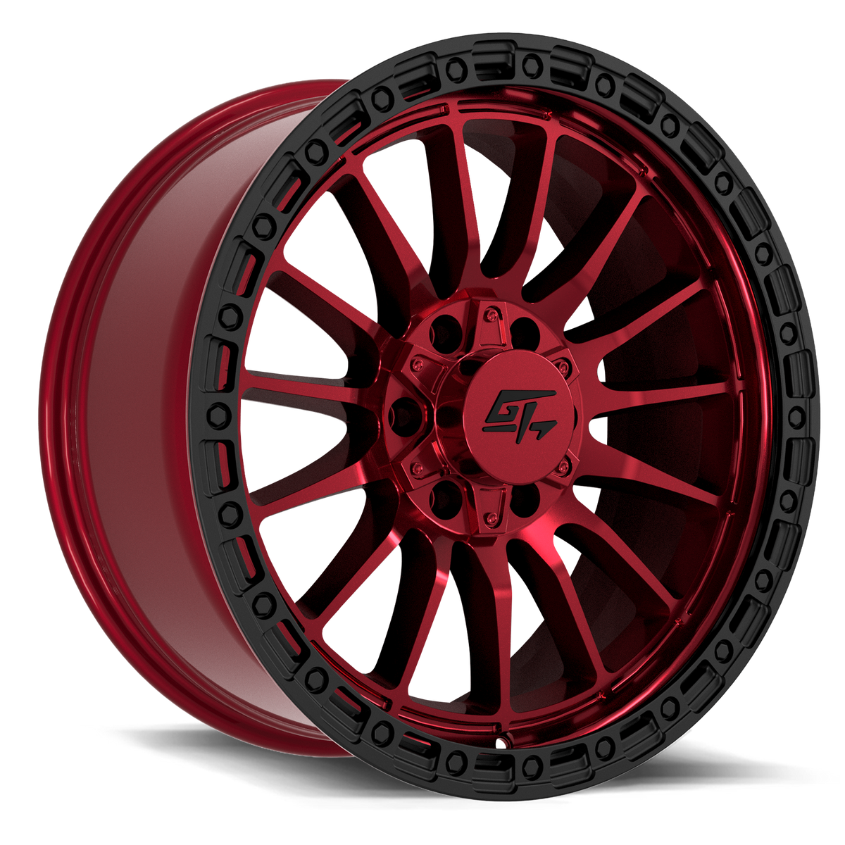GT OFFROAD Renegade 17x9 5x127 / 5x139.7 -12 Red Anodized with Black Ring