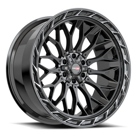 VORTEK VRP-503 22x10 6x135/6x139.7 -18 Black Diamond Cut Ring W/ Dark Tint