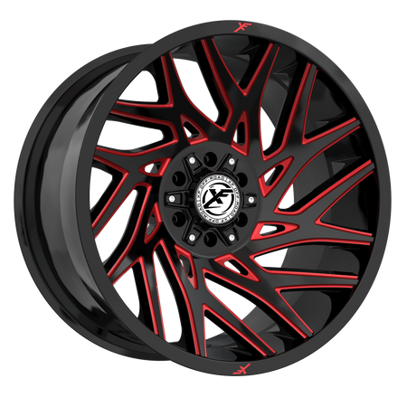 XF OFFROAD XF-229 20x10 5x127/5x139.7 -12 Gloss Black & Red Milled