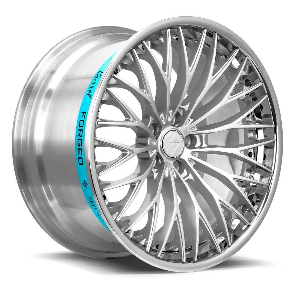SENTALI BARREL SB1 19x10.5 5x120 35 Polished Lip / Hyper Silver Centre
