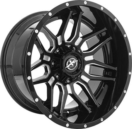 XF OFFROAD XF-222 22x12 8x165.1/8x170 -44 Gloss Black Milled