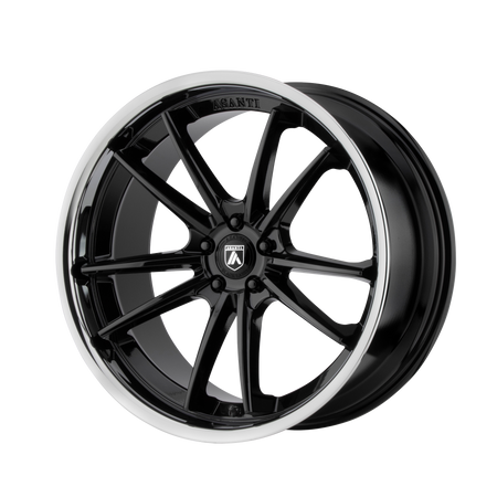 Asanti Black ABL-23 SIGMA – 20X10.5 – 5X114.3 – 38 mm – GLOSS BLACK W/ CHROME LIP