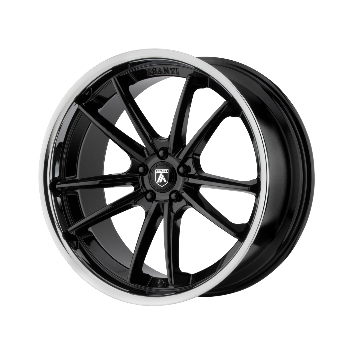 Asanti Black ABL-23 SIGMA – 22X10.5 – 5X112 – 35 mm – GLOSS BLACK W/ CHROME LIP