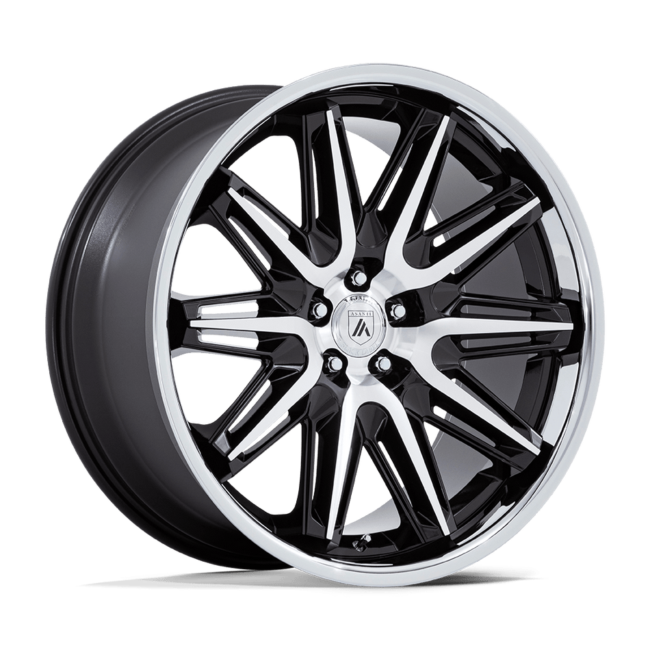 Asanti Black AB047 IMPERATOR – 22X9 – 5X120 – 27 mm – GLOSS BLACK MACHINED W/ SS LIP