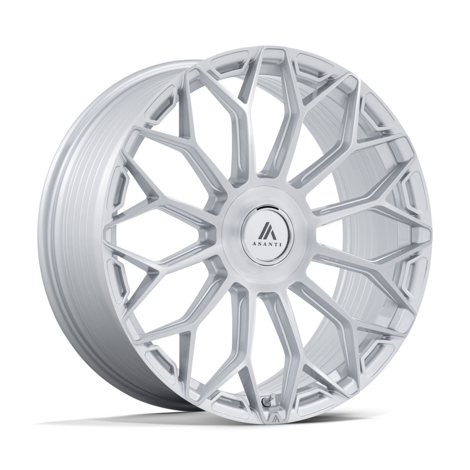 Asanti Black AB051 ENVOY – 22X9 – 5X112/5X114.3 – 38 mm – GLOSS SILVER W/ BRUSHED FACE