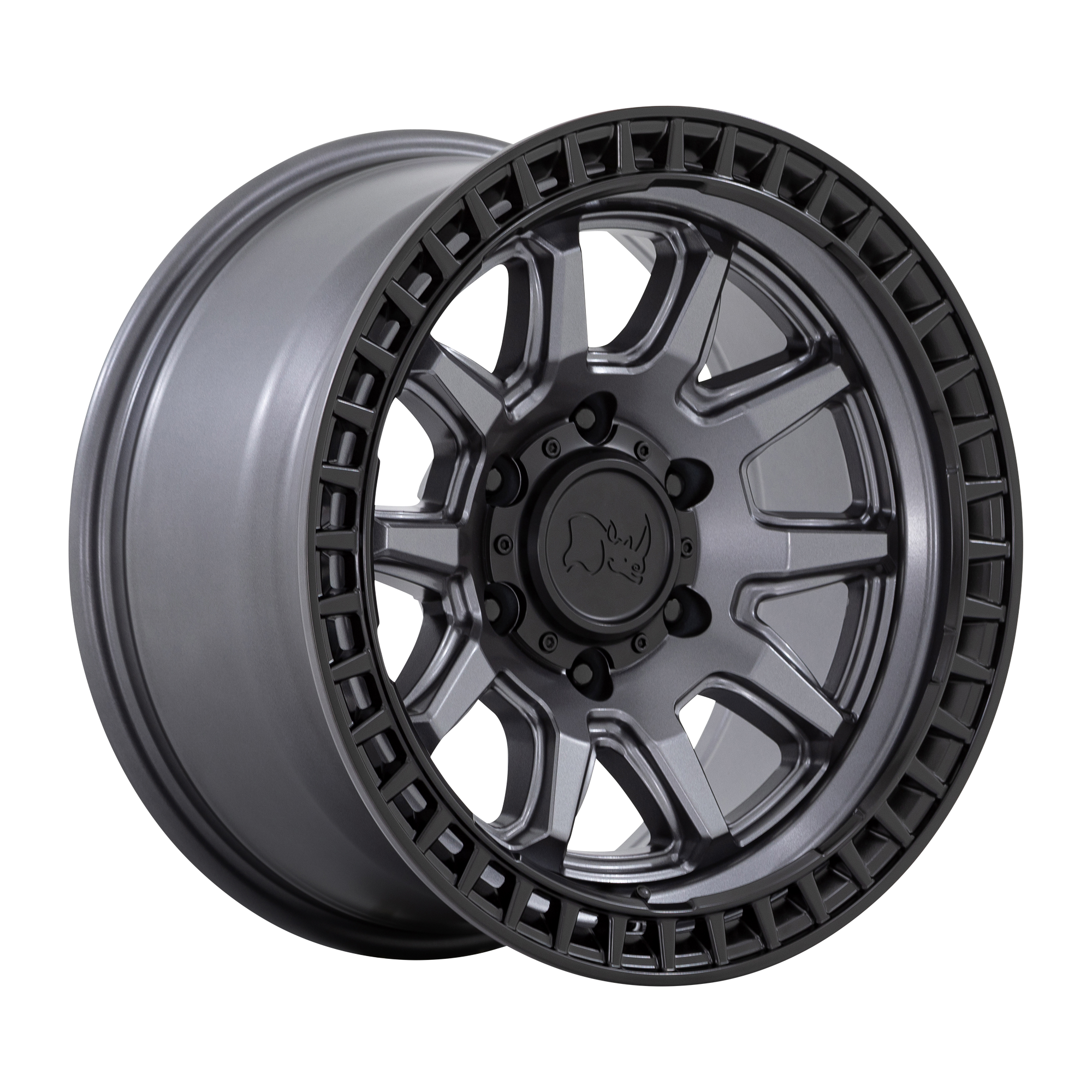 Black Rhino Hard Alloys CALICO – 17X8.5 – 6X139.7 – 0 mm – MATTE GUNMETAL W/ M-BLACK LIP