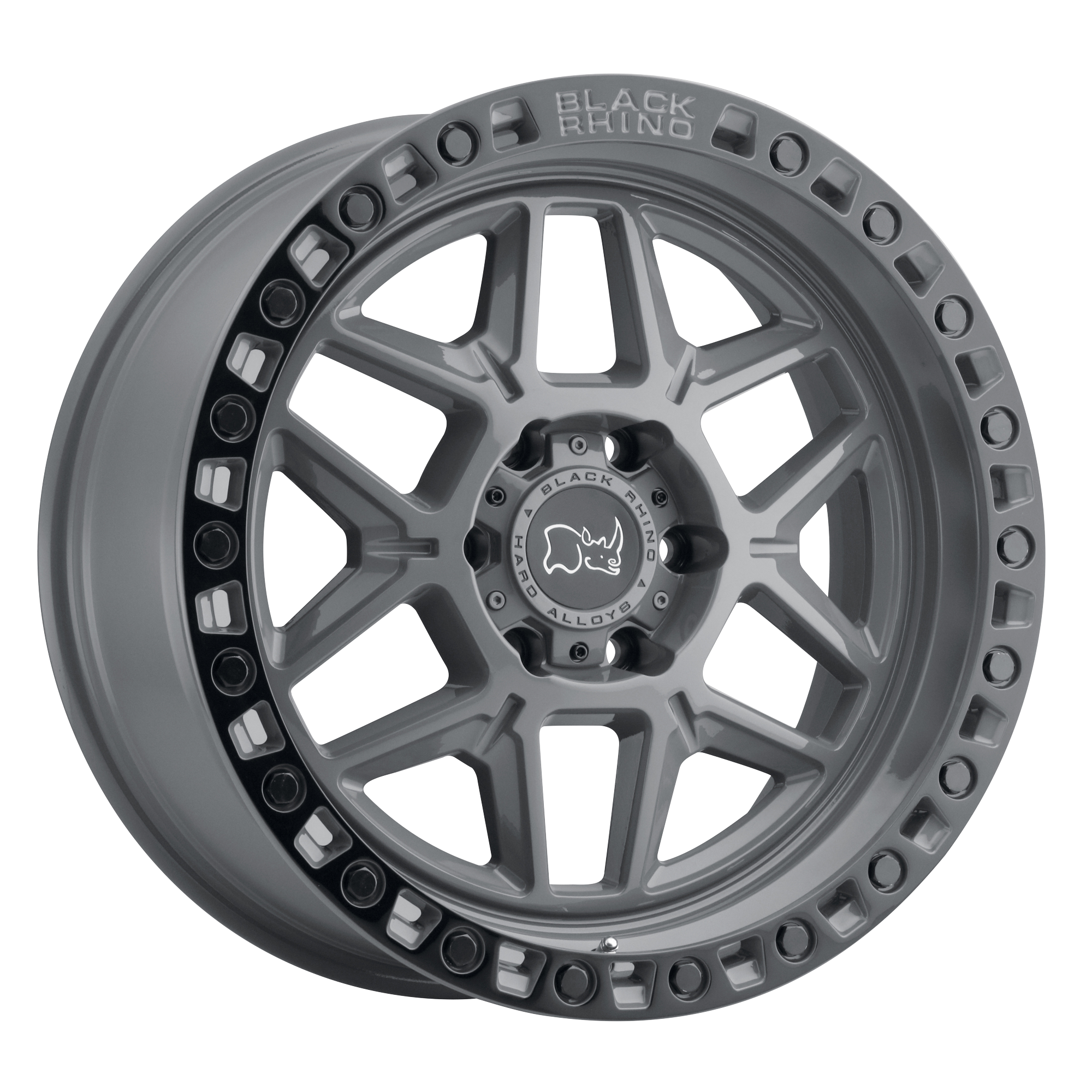 Black Rhino Hard Alloys KELSO – 20X9 – 6X139.7 – -12 mm – BATTLESHIP GRAY W/ BLACK RING