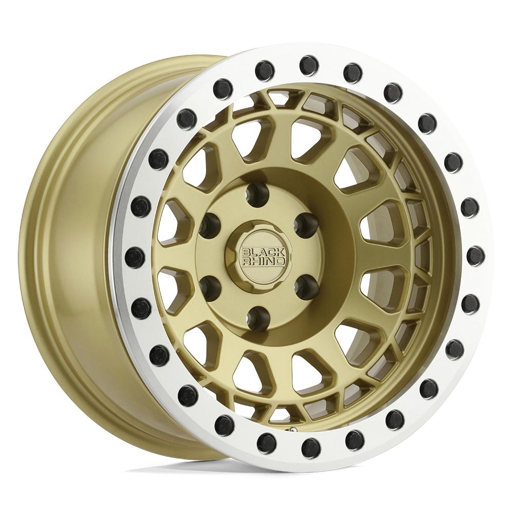 Black Rhino Hard Alloys PRIMM BEADLOCK – 17X8.5 – 6X139.7 – -30 mm – MATTE GOLD W/ MACHINED RING