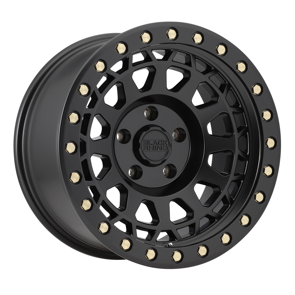 Black Rhino Hard Alloys PRIMM – 20X9.5 – 6X139.7 – -12 mm – MATTE BLACK W/ BRASS BOLTS