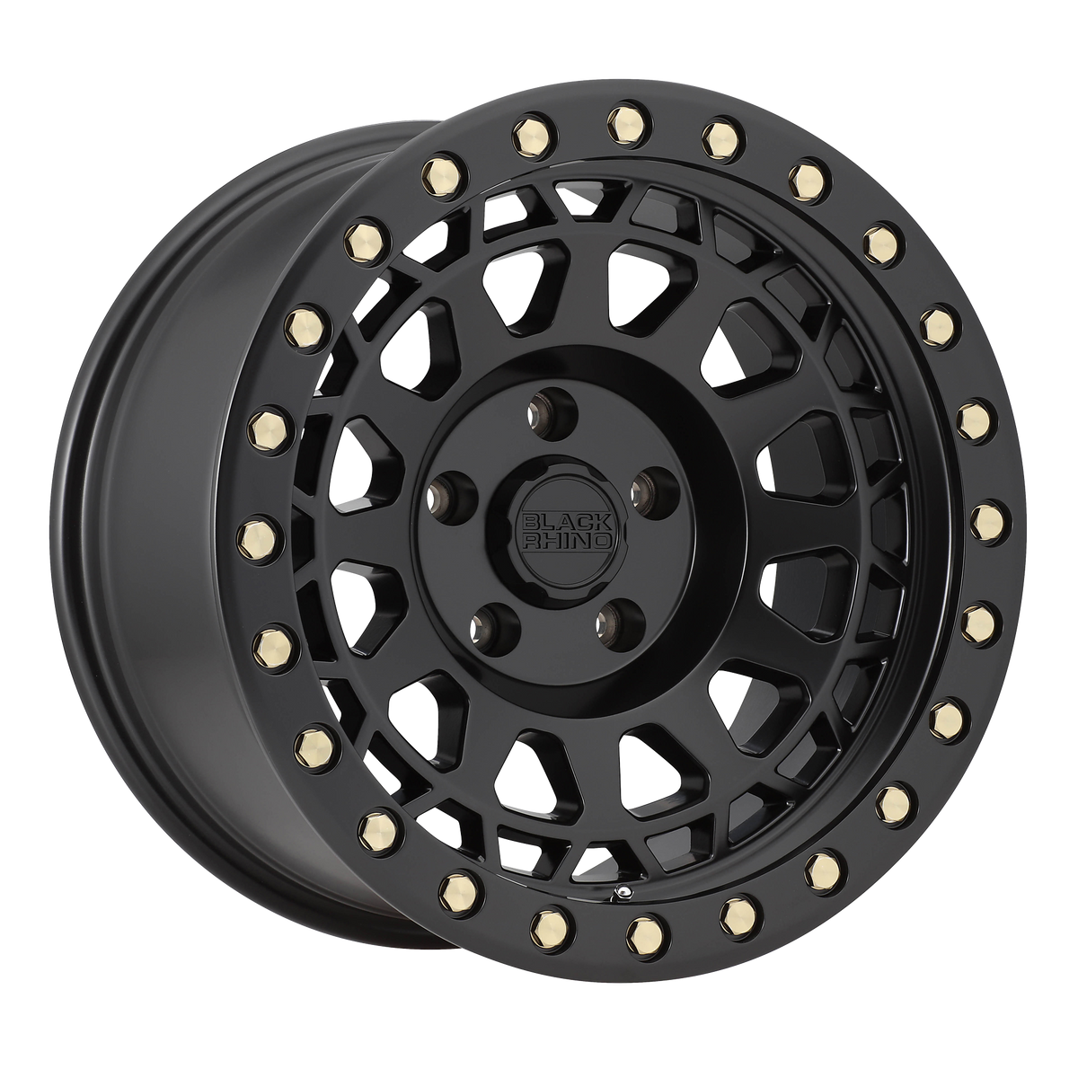 Black Rhino Hard Alloys PRIMM – 17X9 – 5X127 – -18 mm – MATTE BLACK W/ BRASS BOLTS