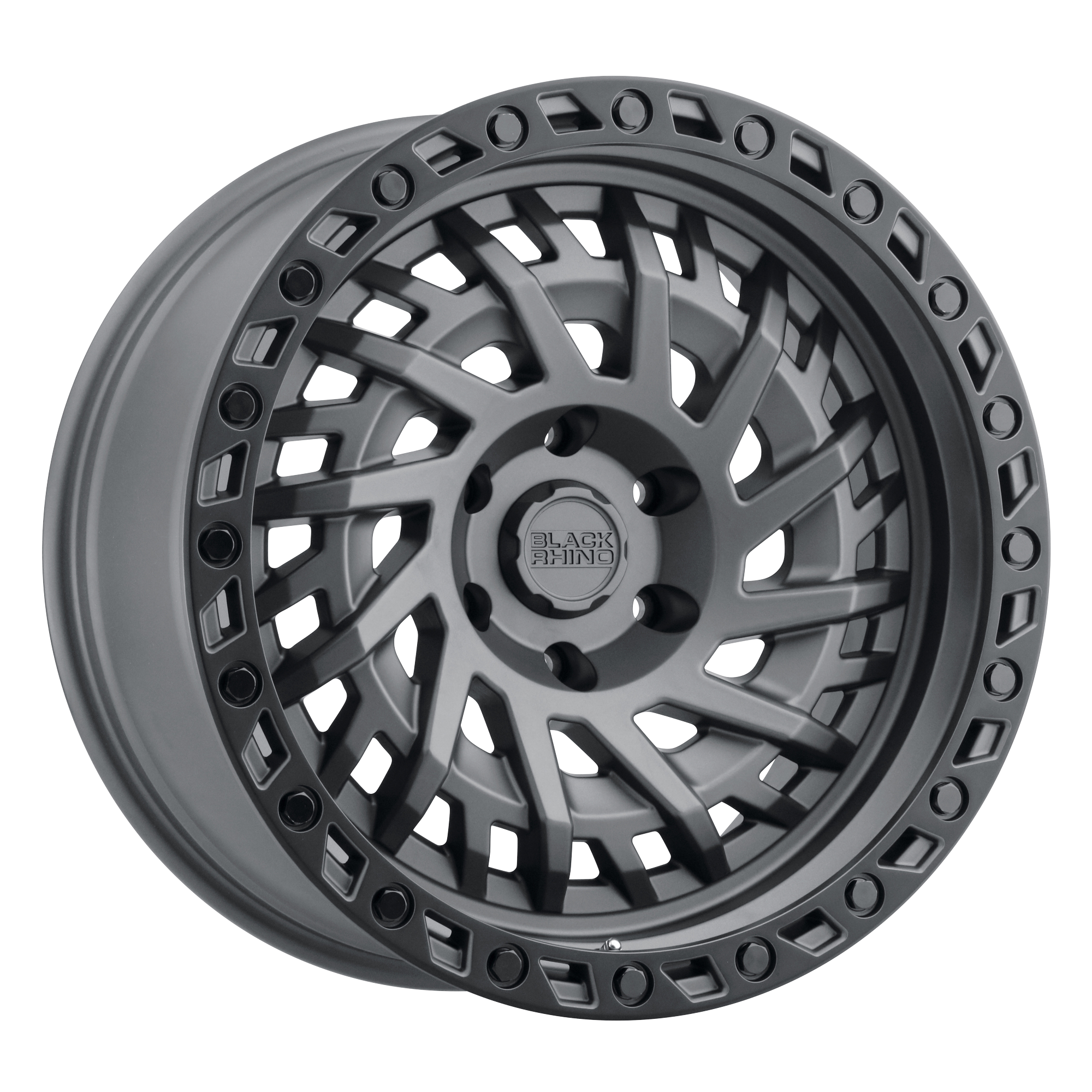 Black Rhino Hard Alloys SHREDDER – 17X9 – 5X127 – -18 mm – MATTE GUNMETAL W/ BLACK RING