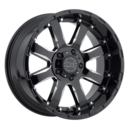 Black Rhino Hard Alloys SIERRA – 20X10 – 5X127 – -23 mm – GLOSS BLACK W/ MILLED SPOKES