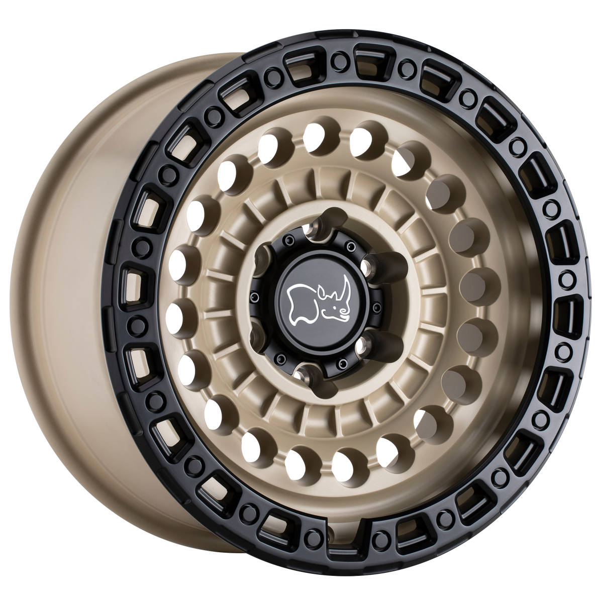 Black Rhino Hard Alloys SENTINEL – 20X9.5 – 8X165.1 – 12 mm – DESERT SAND W/ BLACK RING