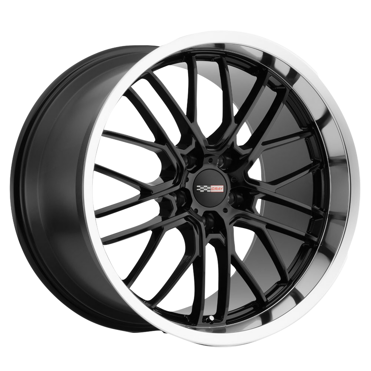 Cray EAGLE – 19X10.5 – 5X120.65 – 69 mm – GLOSS BLACK W/ MIRROR CUT LIP