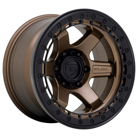 Fuel 1PC D124 BLOCK BEADLOCK – 17X8.5 – 6X135 – 0 mm – MATTE BRONZE W/ M-BLACK RING