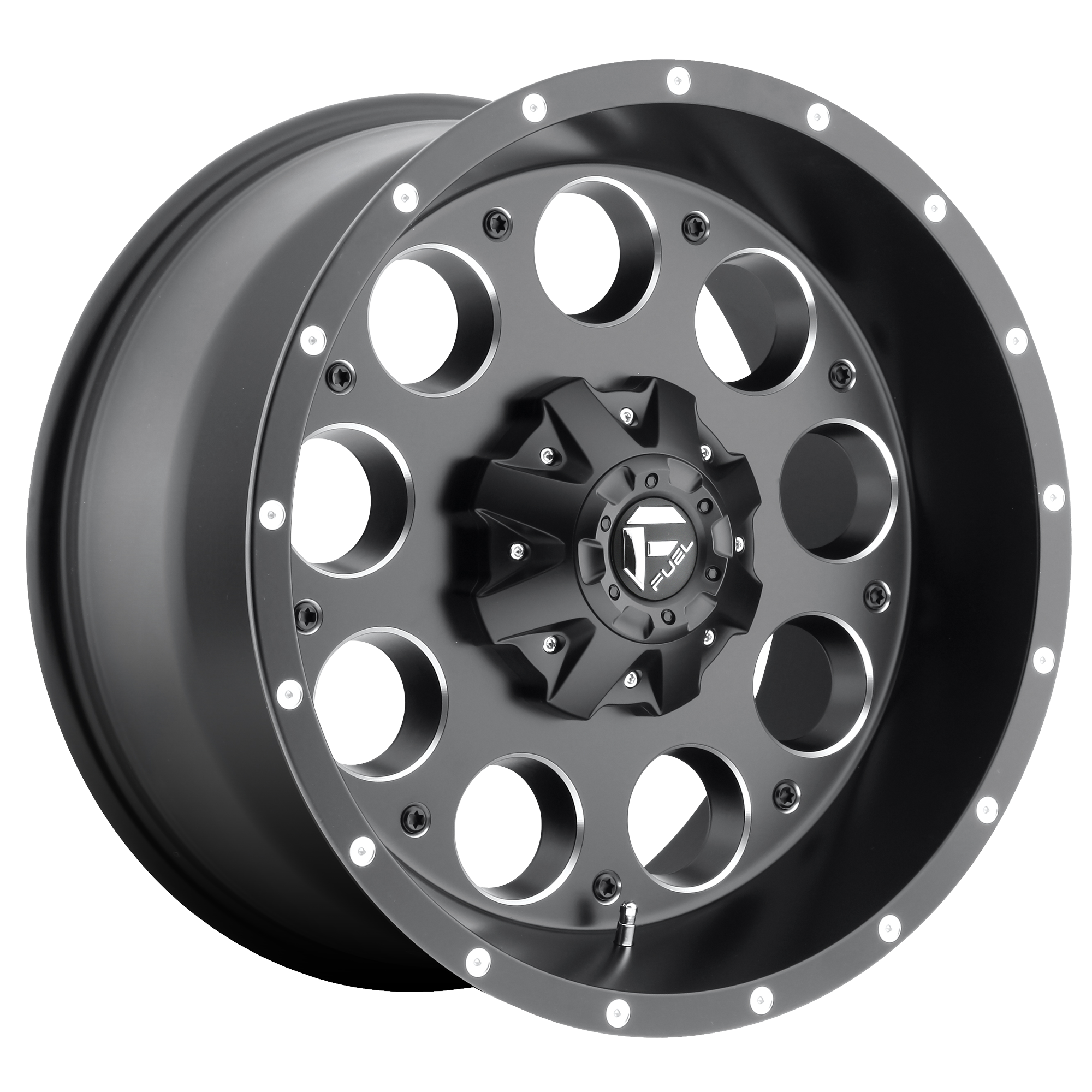 Fuel 1PC D525 REVOLVER – 15X8 – 5X114.3/5X120.65 – -18 mm – MATTE BLACK MILLED