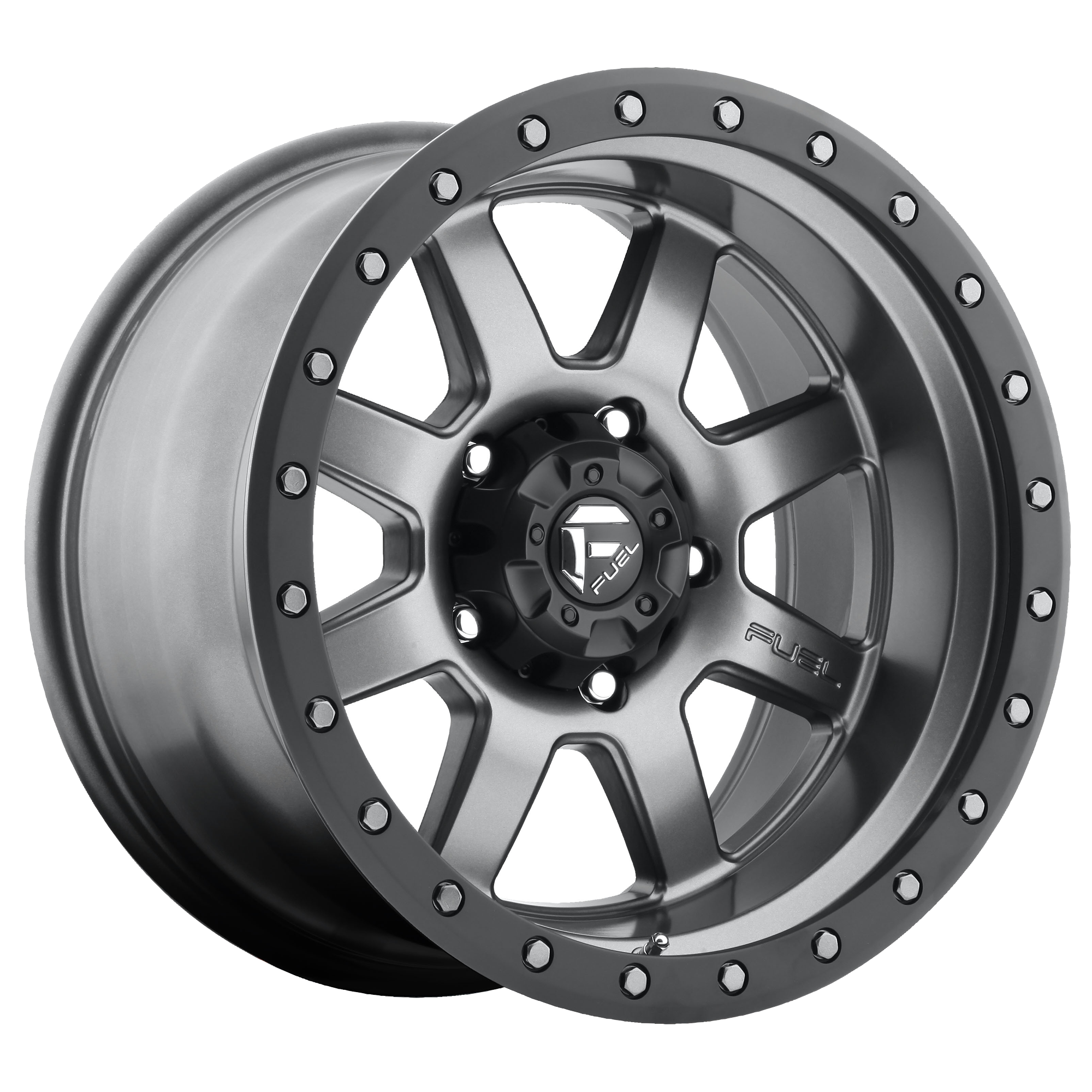 Fuel 1PC D552 TROPHY – 20X9 – 6X135 – 1 mm – MATTE GUNMETAL BLACK BEAD RING