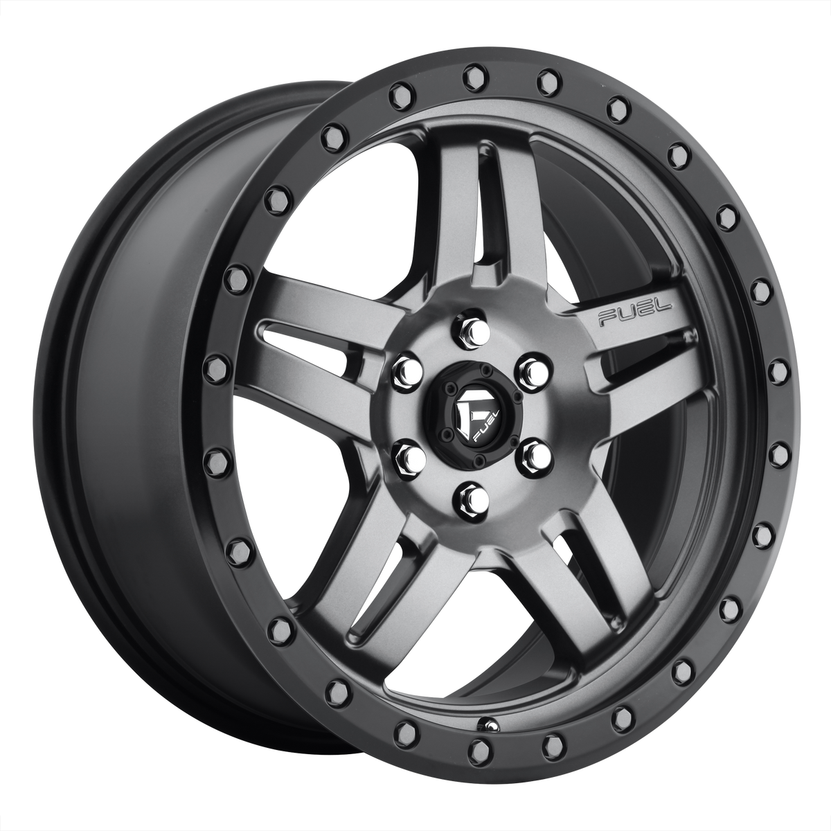 Fuel 1PC D558 ANZA – 20X10 – 5X127 – -18 mm – MATTE GUNMETAL BLACK BEAD RING