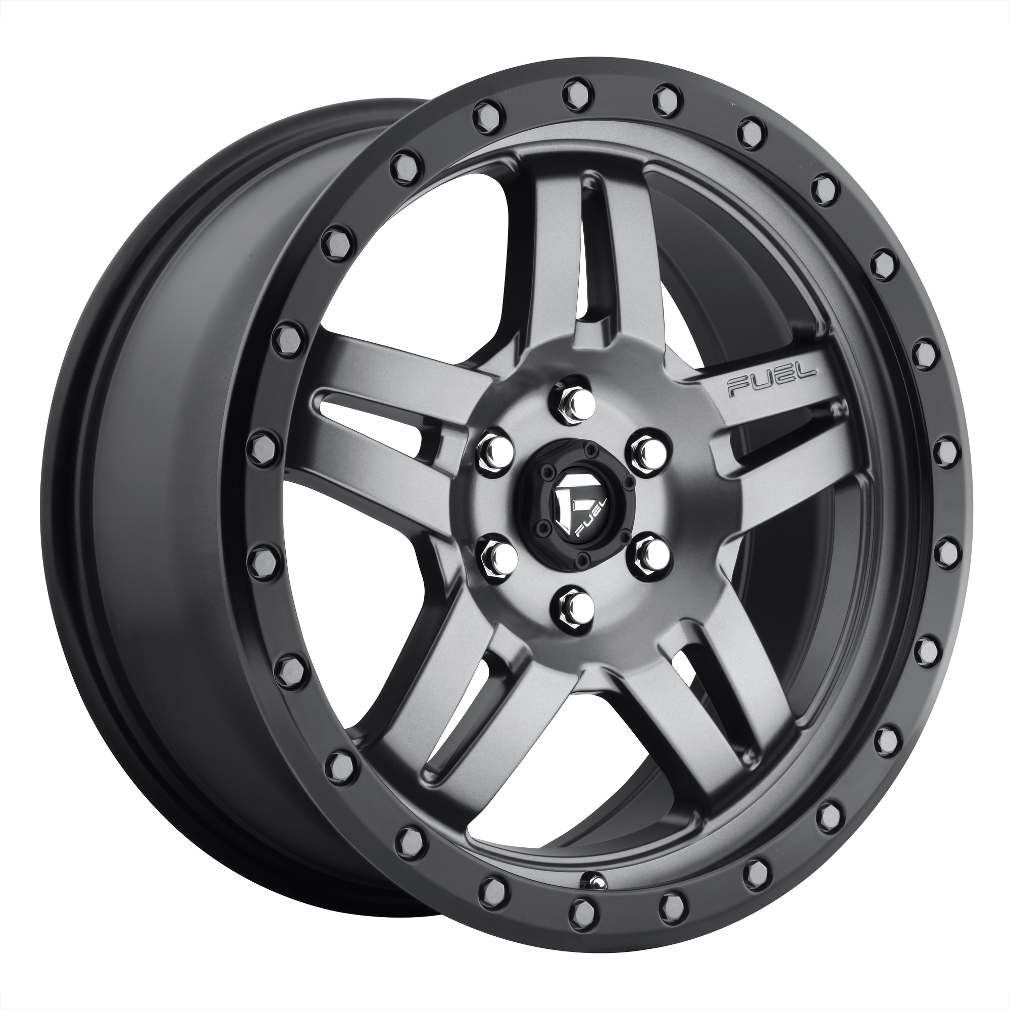 Fuel 1PC D558 ANZA – 20X10 – 5X127 – -18 mm – MATTE GUNMETAL BLACK BEAD RING