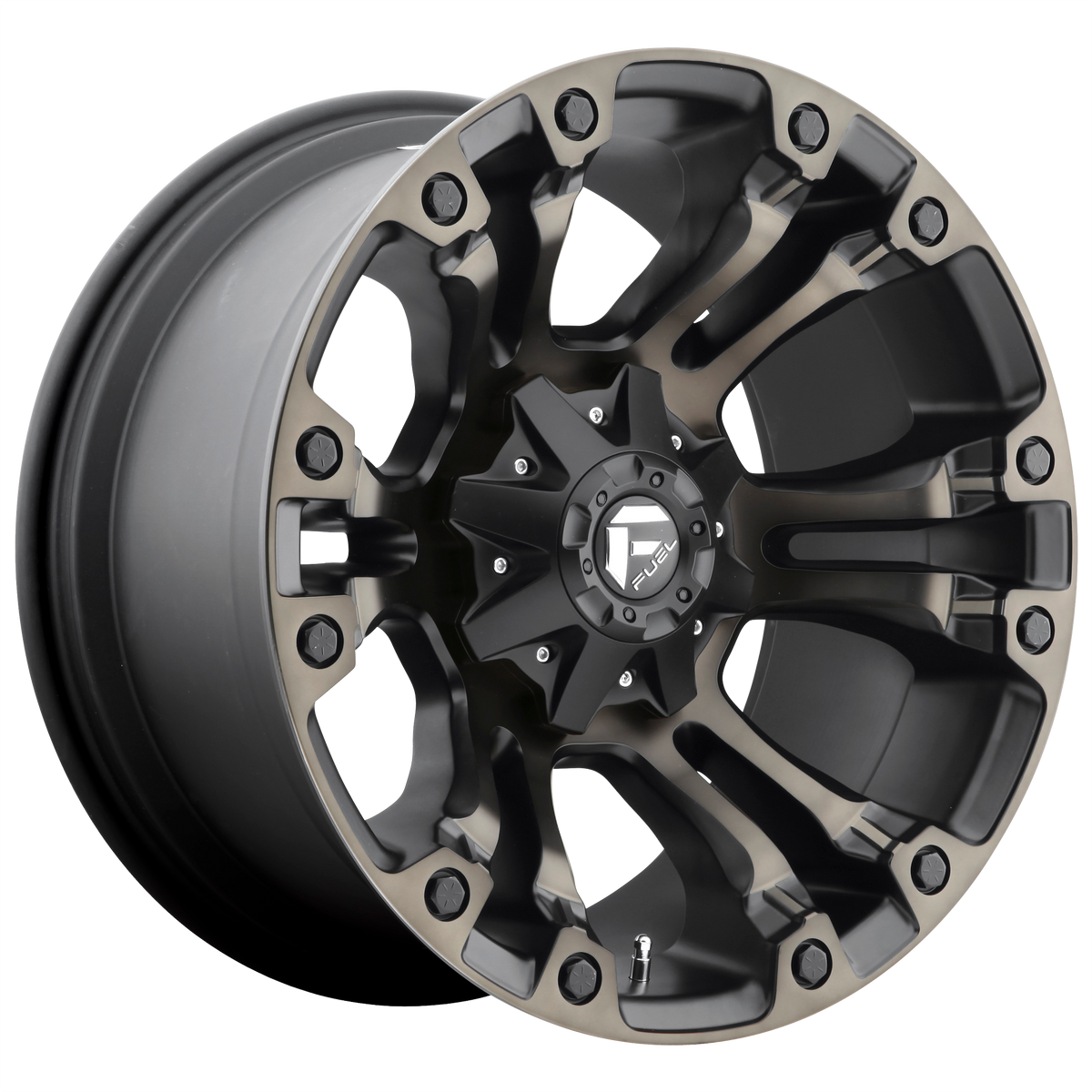 Fuel 1PC D569 VAPOR – 20X10 – 5X114.3/5X127 – -18 mm – MATTE BLACK DOUBLE DARK TINT
