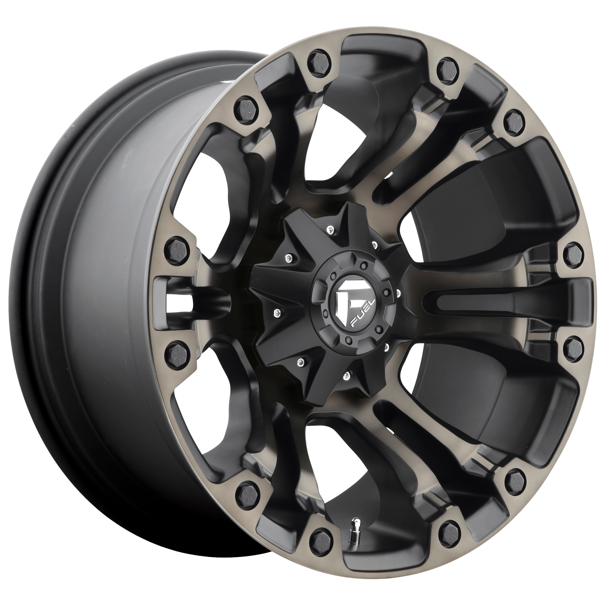 Fuel 1PC D569 VAPOR – 20X10 – 5X114.3/5X127 – -18 mm – MATTE BLACK DOUBLE DARK TINT