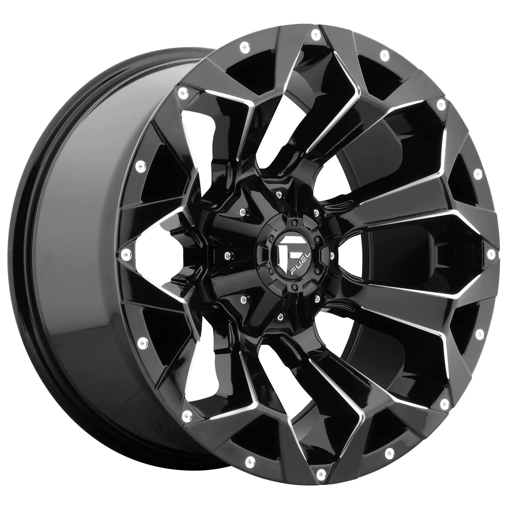 Fuel 1PC D576 ASSAULT – 20X9 – 5X139.7/5X150 – 1 mm – GLOSS BLACK MILLED