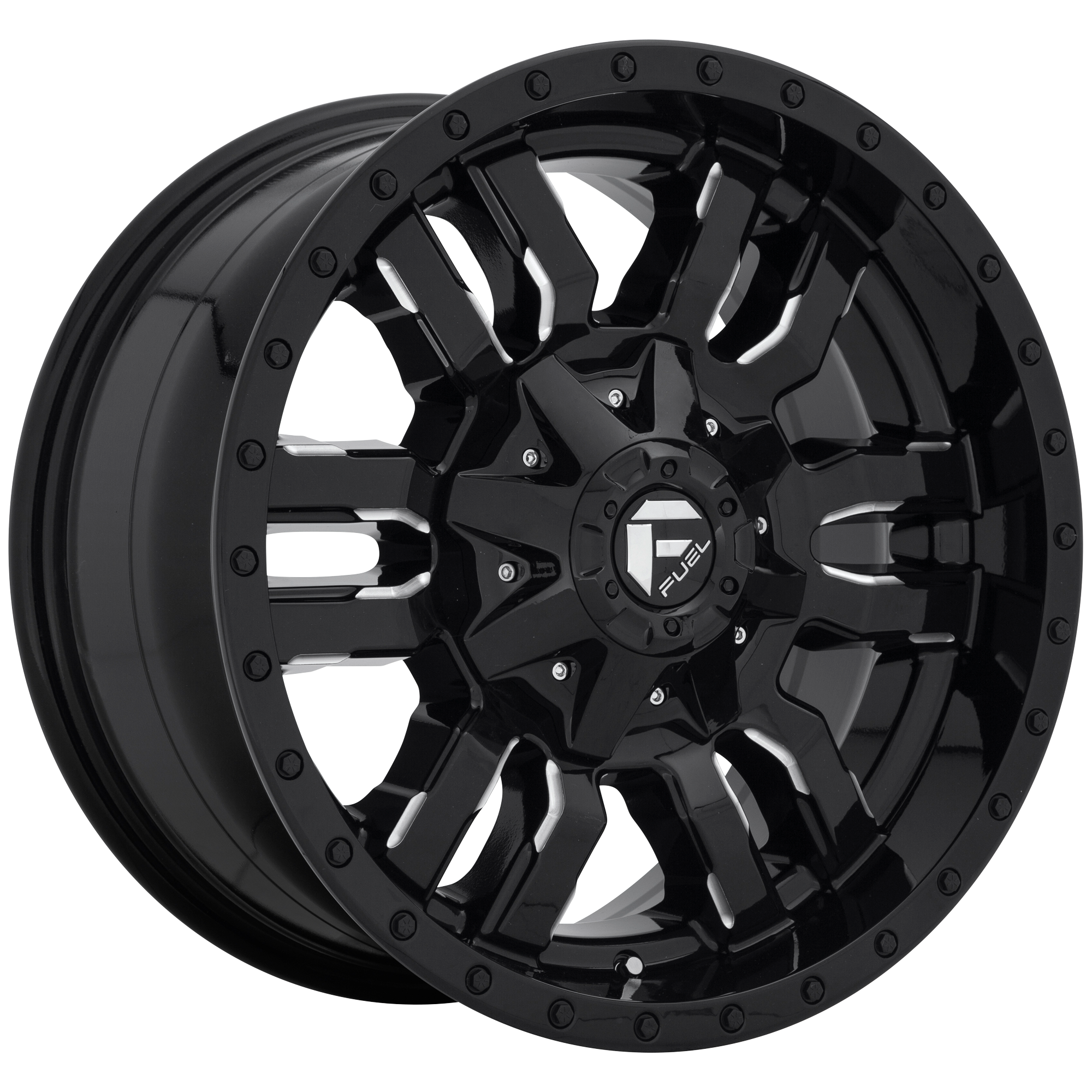Fuel 1PC D595 SLEDGE – 18X9 – 5X139.7/5X150 – 20 mm – GLOSS BLACK MILLED