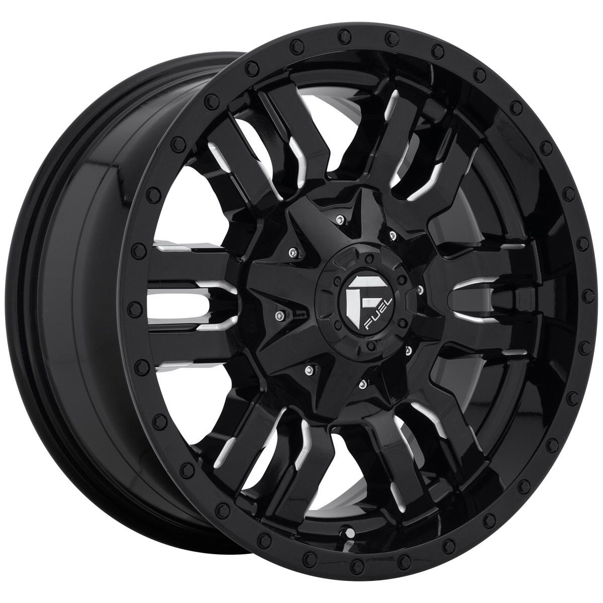 Fuel 1PC D595 SLEDGE – 20X9 – 8X180 – 20 mm – GLOSS BLACK MILLED