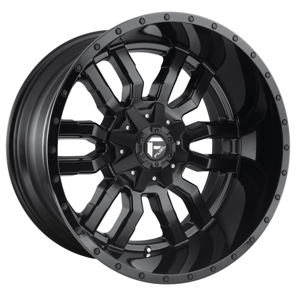 Fuel 1PC D596 SLEDGE – 20X9 – 6X135/6X139.7 – 1 mm – MATTE BLACK GLOSS BLACK LIP