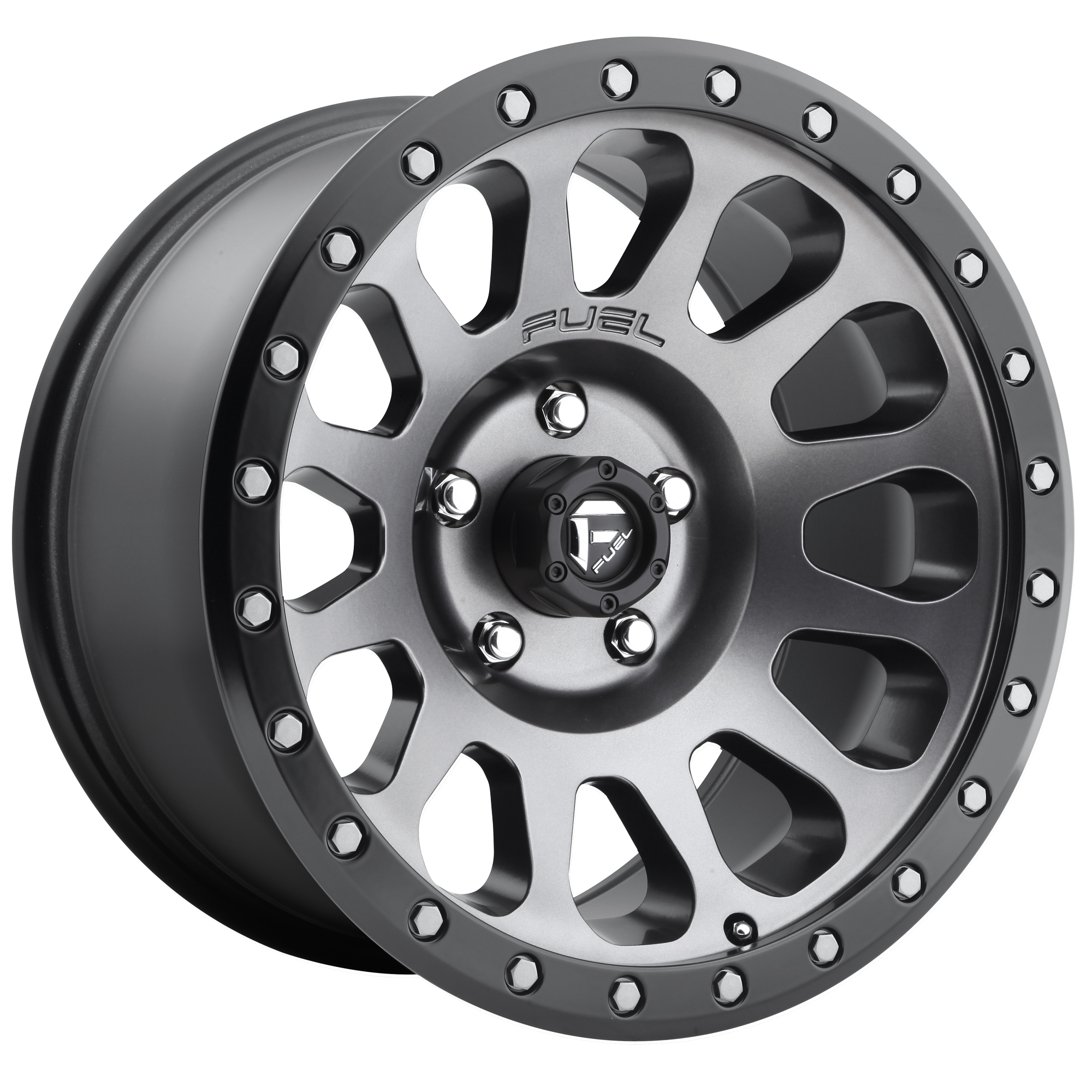 Fuel 1PC D601 VECTOR – 18X9 – 6X135 – 1 mm – MATTE GUNMETAL BLACK BEAD RING