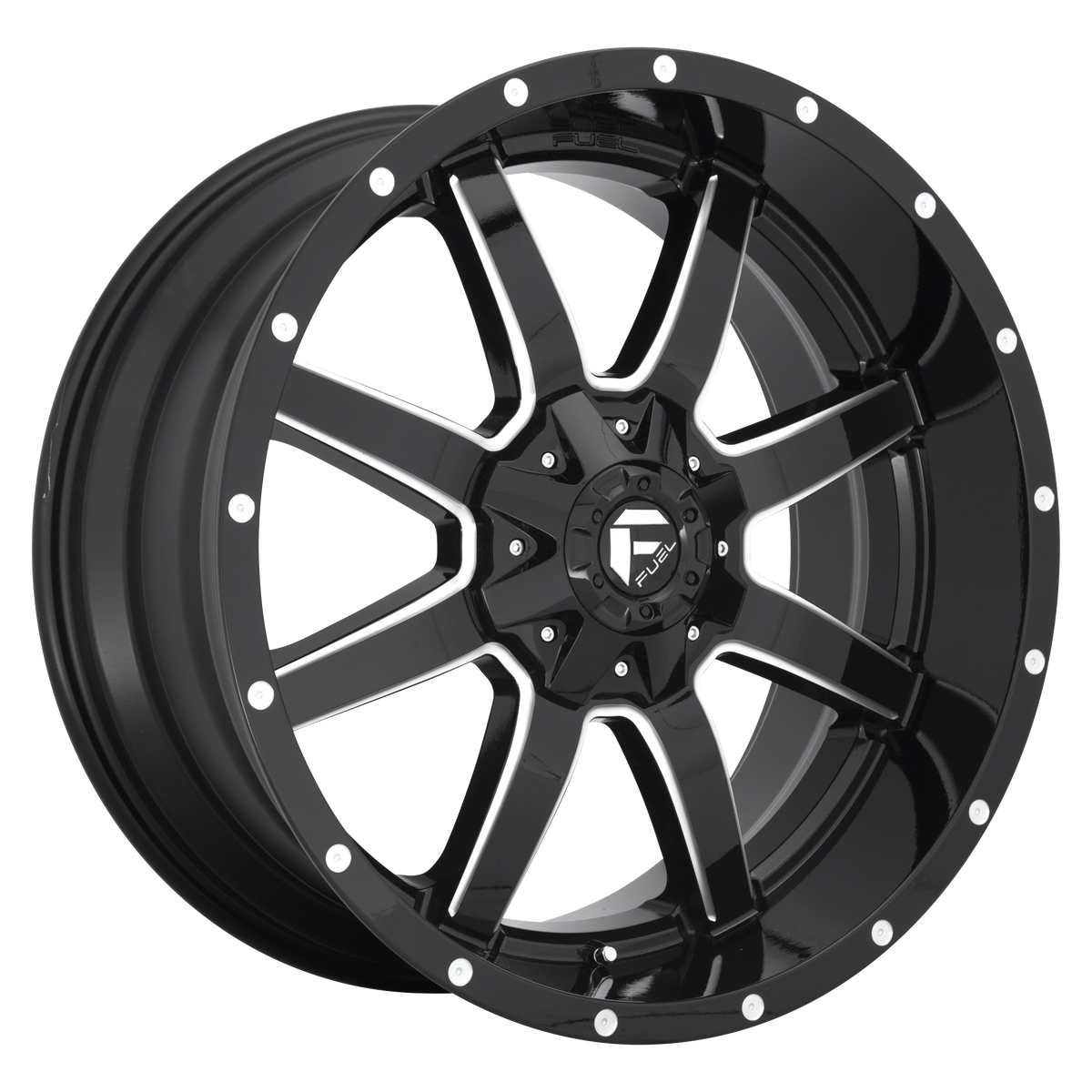Fuel 1PC D610 MAVERICK – 20X9 – 8X165.1 – 1 mm – GLOSS BLACK MILLED