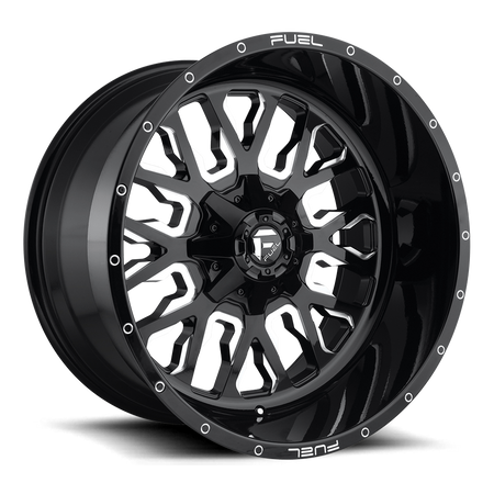 Fuel 1PC D611 STROKE – 20X9 – 6X135/6X139.7 – 1 mm – GLOSS BLACK MILLED