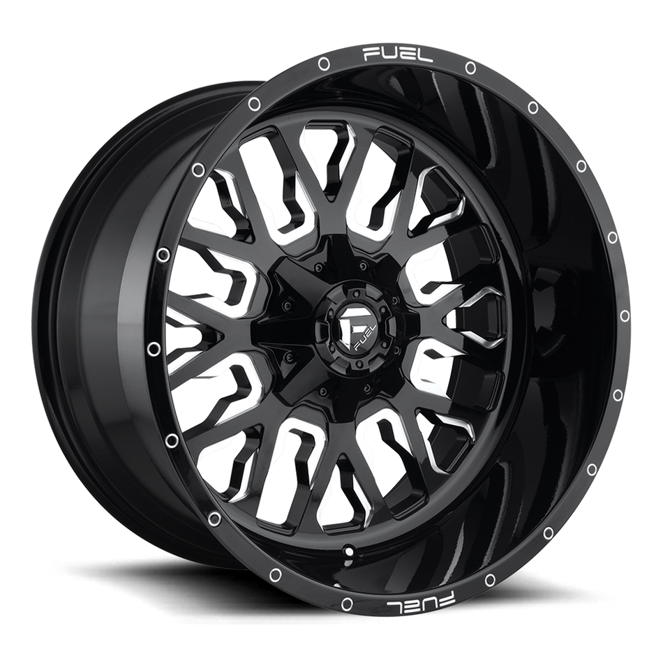 Fuel UTV D611 STROKE UTV – 20X7 – 4X156 – 13 mm – GLOSS BLACK MILLED