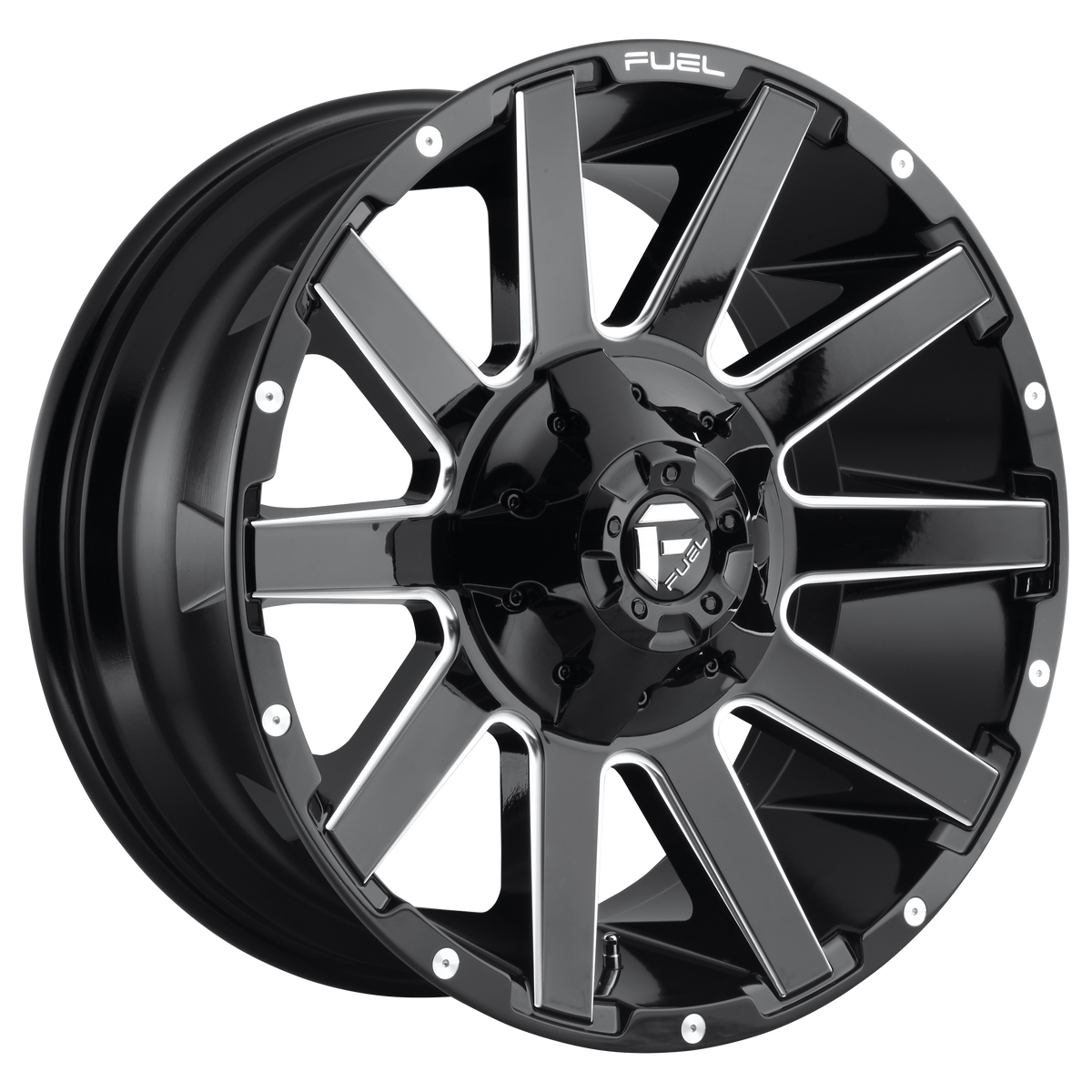 Fuel 1PC D615 CONTRA – 22X10 – 6X135/6X139.7 – -19 mm – GLOSS BLACK MILLED